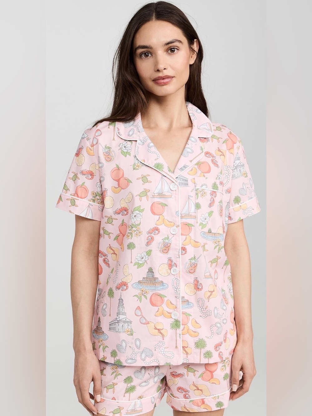 BedHead Pink Fruit & Seaside Short Sleeve Pajama Set